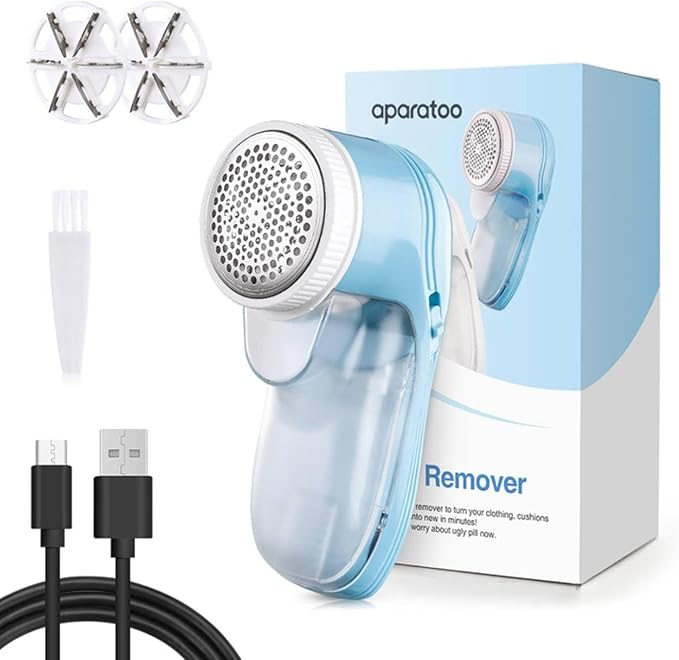 Fabric Shaver, Lint Remover for Clothes, Electric Lint Remover with 3 Replaceable Blades, Removes Fabric Pills, Rechargeable Sweater Defuzzer Pill Remover, Depiller Effectively Remove Pills
