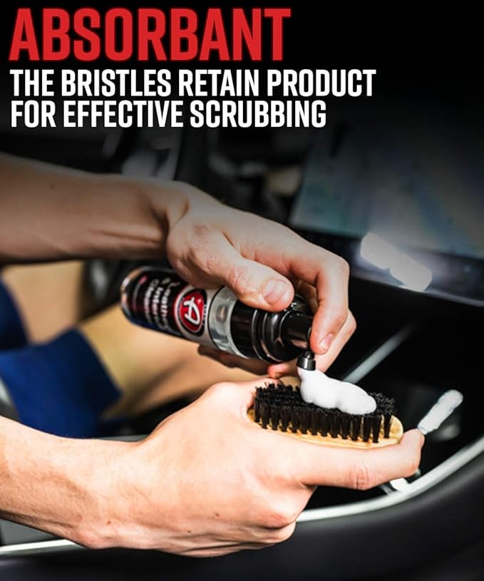 Adam's Polishes Cockpit Detailing Brush (Mini) - Car Cleaning Brush | Scrub Brush for Interior Leather Cleaner Carpet Upholstery Bathroom Fabric Shoe