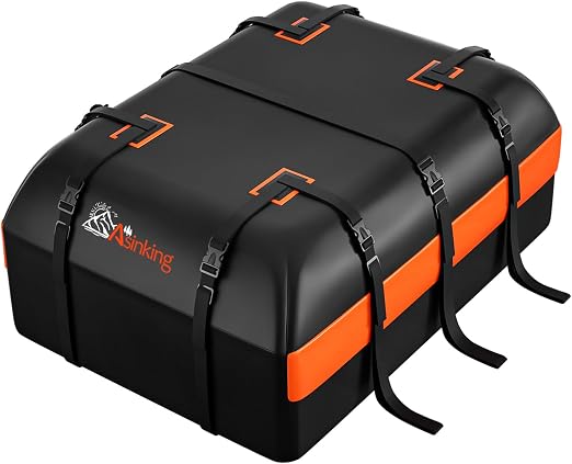 Car Rooftop Cargo Carrier Bag, 15 Cubic Feet Waterproof Heavy Duty 840D Car Roof Bag for All Vehicle with/Without Racks 
