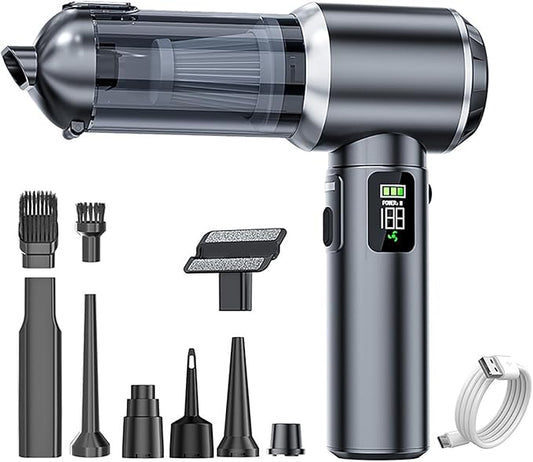 Completely upgraded Car Vacuum,Portable Mini Cordless Cleaner, fast Charging, One-click dust remova, 20000PA Suction Power, 6000mAh Battery Air Blower Wireless Handheld Vacuum for Car,Office and Home