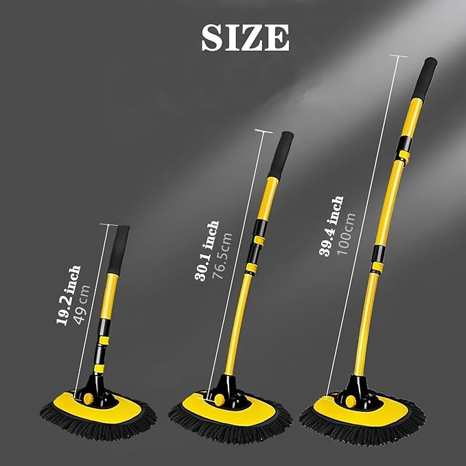MVEQRRN Upgrade Car Wash Brush Mop with Long Handle,Microfiber Mitt Car Cleaning Supplies Kit Car Wash Kit Tools Accessories