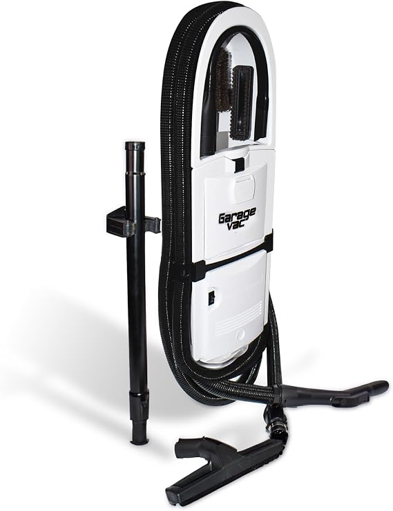 InterVac Garage Vacuum Cleaner for Workshop, 1 Gallon Garage Vacuum Wall Mounted, Stretch Hose Shop Vacuum for RVs, Boat