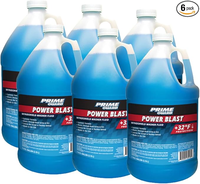 Prime Guard 92106 Power Blast +32ºF Windshield Washer Fluid - 1 Gallon (Pack of 6)