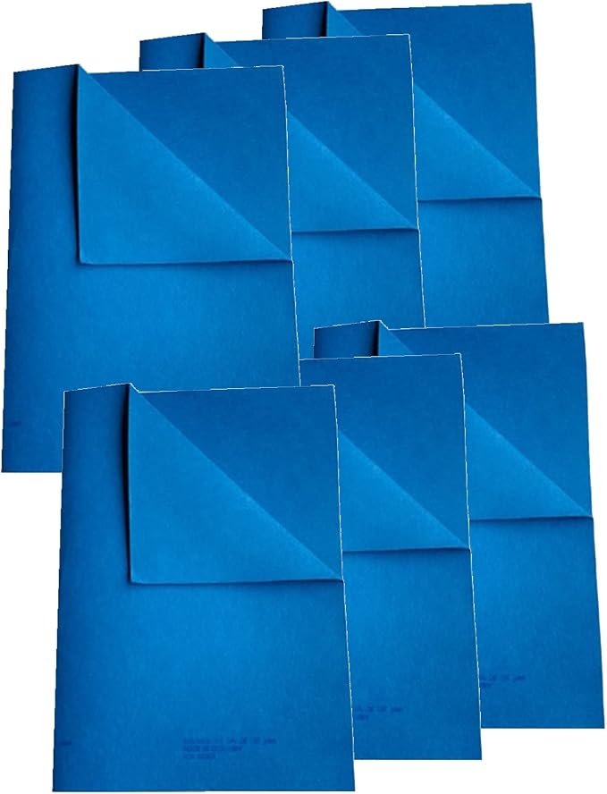 The Original Quality German Shammy Wholesaler Since 1983, 6 PK Royal Blue XL 20x28 inch, Authentic 260 Gram Chamois Clot