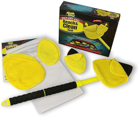 Invisible Glass 95164 Reach & Clean Wet-Dry Pro Windshield Cleaning Tool With Extendable Handle, Standard and Mini Clean