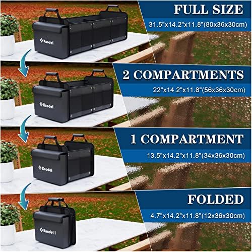 Extra Large 4-in-1 Trunk Organizer with Cooler for Car (Black)