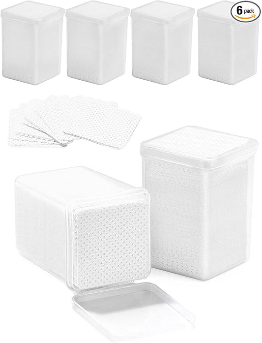 TEOYALL Lint Free Nail Wipes, 1200 PCS Non-Woven Fabric Nail Cleaning Pads White Lash Extensions Glue Cleaning Wipes Nail Salon Supplies