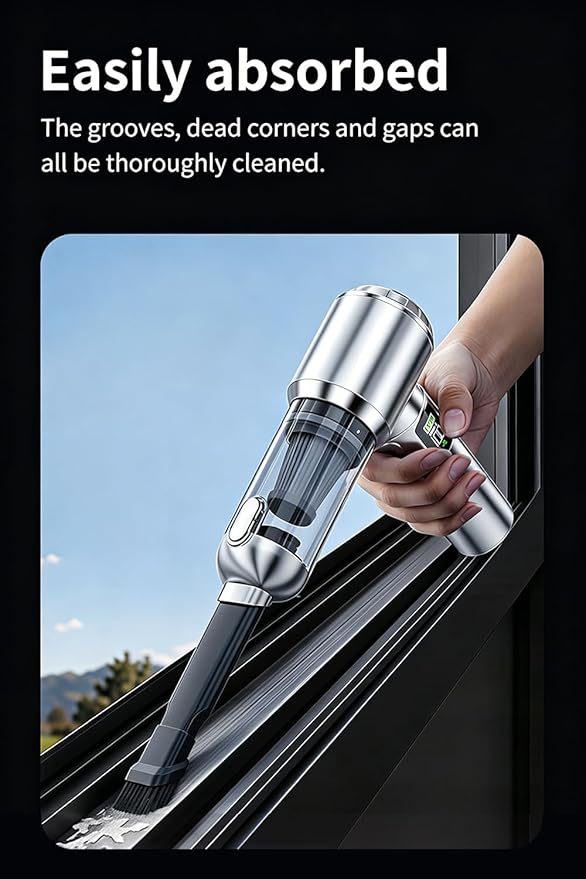 Completely upgraded Car Vacuum,Portable Mini Cordless Cleaner, fast Charging, One-click dust remova, 20000PA Suction Power, 6000mAh Battery Air Blower Wireless Handheld Vacuum for Car,Office and Home