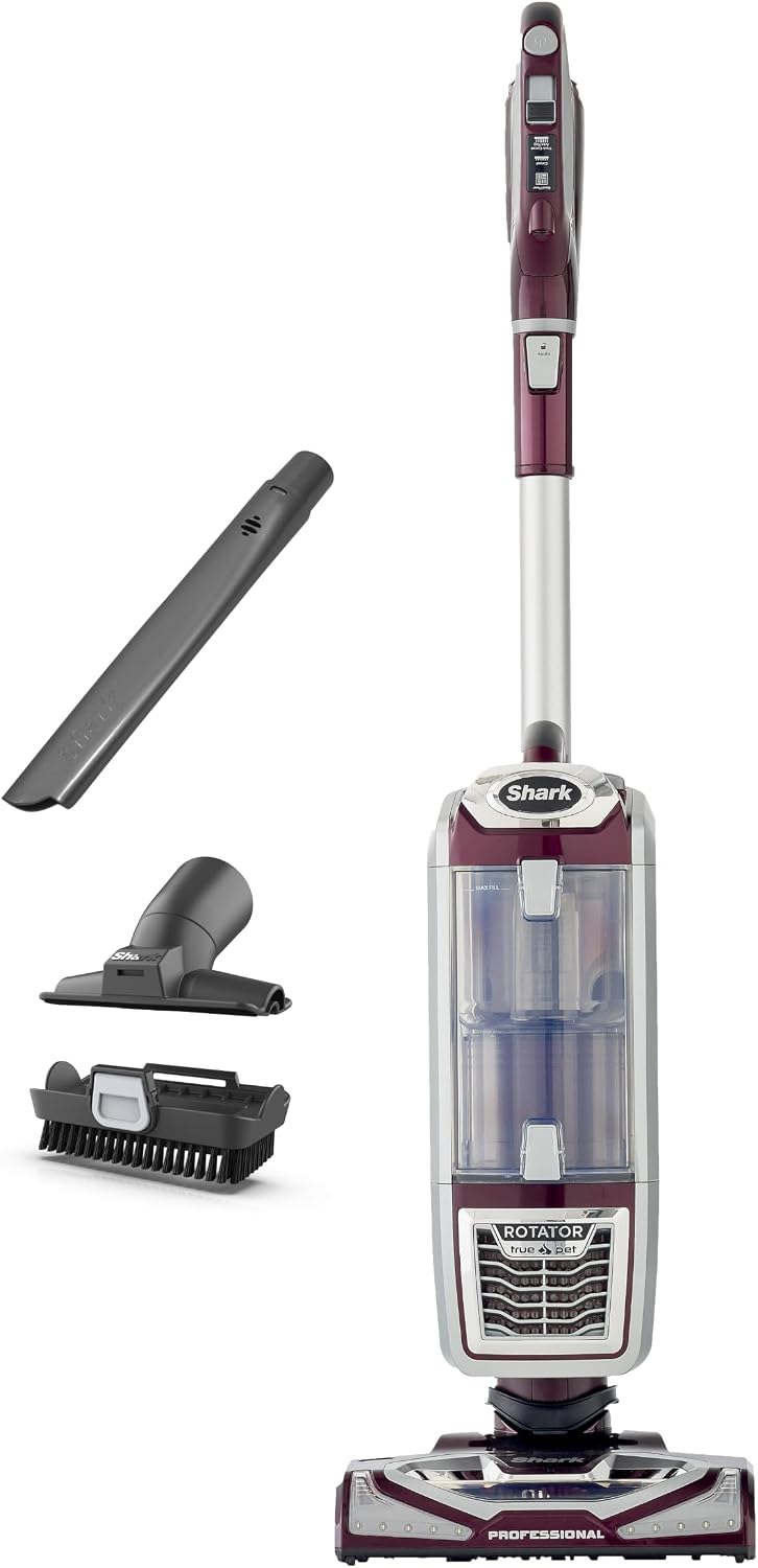 Shark NV752 Rotator Powered Lift-Away TruePet Upright Vacuum with HEPA Filter, Large Dust Cup Capacity, LED Headlights, Upholstery Tool, Perfect Pet Power Brush & Crevice Tool, Bordeaux