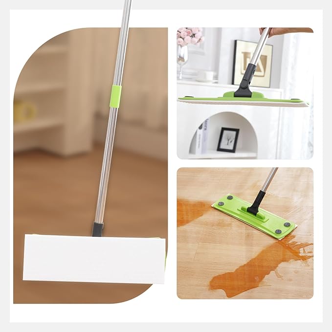 Mops Pad for Floor Cleaning,Magic Sponges Eraser Cleaning Mop Pads Refills Suitable for 13" Flat mop Head (Mop Pad Refill,13"x4.72"x0.16")