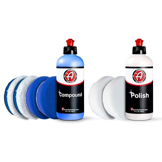 Adam's Polishes 2-Step Polishing System 12oz Combo - Silicone-Free, Body Shop Safe Formula - Quick, Professional Correct