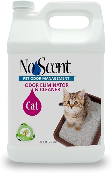 No Scent - Cat Litter Box Cleaner - 128 Fl Oz (3.8 L) - Odor & Stain Remover with Probiotic Formula - Freshener for Furn
