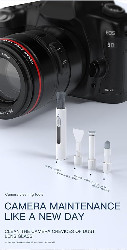 Multi-Functional Electronics Cleaning Kit, Charging Port Cleaner, for Mobile Phones, Headphones, Computer, Monitor, Camera Lens, White