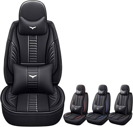 Luxury 2 Seats Car Seat Covers Protectors for Hyundai Sonata 2006-2025, Back Storage Bag Design & Headrest Pillow & Lumb