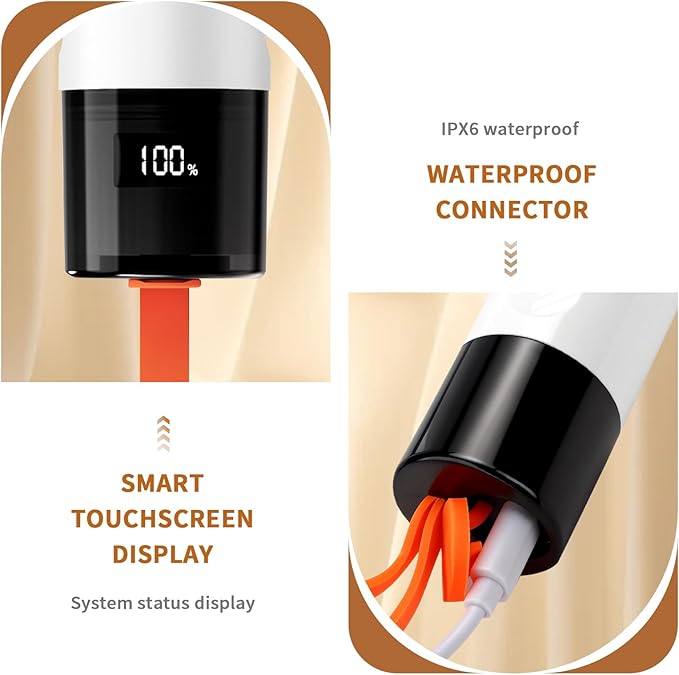 Electric Spin Scrubber, Cordless Waterproof Electric Scrub Brush with Dual Speed Settings, Smart Display, and 5 Replaceable Brush Heads for Bathroom, Kitchen, and Floor Cleaning