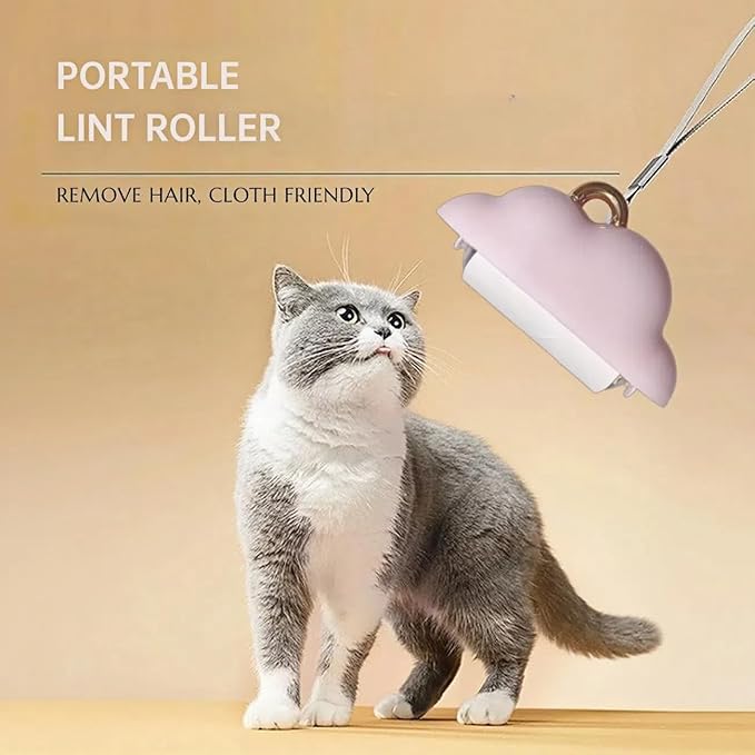 Portable Lint Roller 150 Sheets Travel Size, Mini Lint Roller for Clothes and Reusable Pet Hair Remover, Cute Small Sticky Dust Remover Refillable