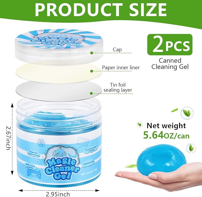 SenseYo 4 Pack Car Cleaning Gel Slime Clean Putty Dust Remover Car Interior Cleaner Kit Supplies Accessories Auto Detailing Tools for Air Vents Consoles Cup Holders Keyboards Notebook Camera