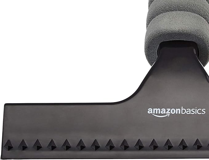 Amazon Basics All-Purpose Window Squeegee with Handle for Car Windshield, Shower, Glass, Mirror Cleaning, Silicone Rubber Blade, Streak-Free Results, Lightweight, Black, 8-inch
