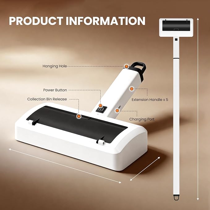 Carpet Rake Electric Rechargeable for Pet Hair Removal 5X Efficient and Quiet Cat Dog Hair Remover for Carpet, Rugs, Mats