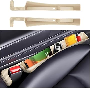 Zpana 2PCS Car Seat Gap Filler, Vehicle Side Set Console Plug Organizer, Multifunctional Automotive Interior Storage Box