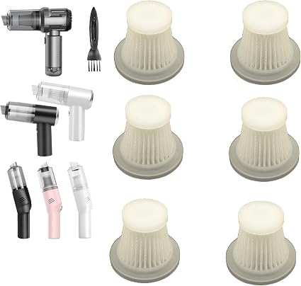 6Pack Hepa Filters Replacement Compatible with Auloea V01/V06/V01pro/V06pro Portable Mini Car Vacuum. Washable Filters Work with Auloea Handheld Vacuum Cordless.(Filters Only) - Cleanova