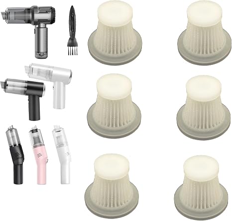 6Pack Hepa Filters Replacement Compatible with Auloea V01/V06/V01pro/V06pro Portable Mini Car Vacuum. Washable Filters Work with Auloea Handheld Vacuum Cordless.(Filters Only) - Cleanova