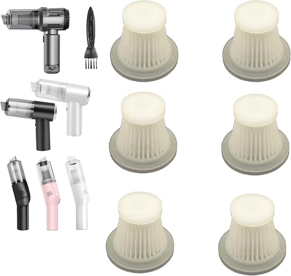 6Pack Hepa Filters Replacement Compatible with Auloea V01/V06/V01pro/V06pro Portable Mini Car Vacuum. Washable Filters Work with Auloea Handheld Vacuum Cordless.(Filters Only) - Cleanova