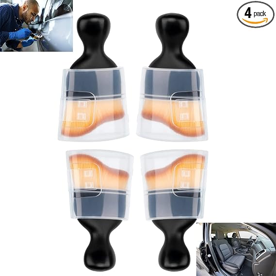 Vingtank 4 Pack Car Interior Cleaning Soft Brushes， Car Interior Beauty Brush，Car Interior Dusting Brush，Suitable for Cl