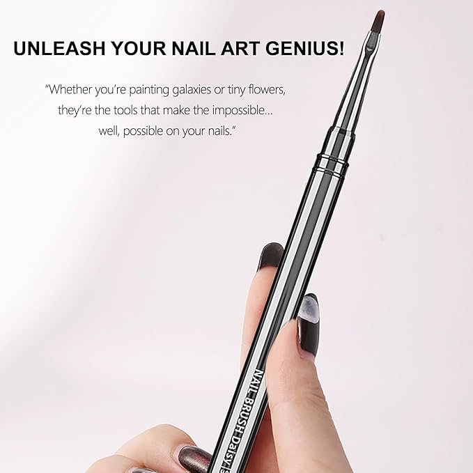 3Pcs Nail Art Brushes Set for Flower Petal Butterfly Drawing, 3D Gel Acrylic Nail Brush, Fine Liner Nails Design Tool, Professional Watercolor Painting Pen for Manicure DIY Salon