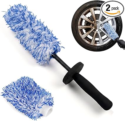 Wheel Barrel Cleaning Brush, 2026 New Multi-Fiber Cleaning Brush,Soft Microfiber Car Detailing Tool for Rim Cleaning and