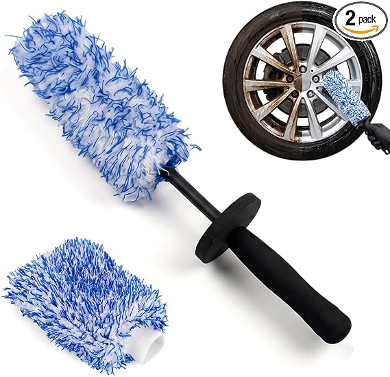 Wheel Barrel Cleaning Brush, 2026 New Multi-Fiber Cleaning Brush,Soft Microfiber Car Detailing Tool for Rim Cleaning and