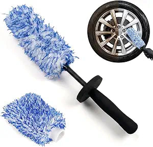 Wheel Barrel Cleaning Brush, 2026 New Multi-Fiber Cleaning Brush,Soft Microfiber Car Detailing Tool for Rim Cleaning and