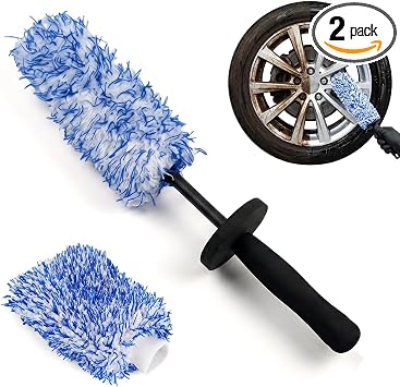 Wheel Barrel Cleaning Brush, 2026 New Multi-Fiber Cleaning Brush,Soft Microfiber Car Detailing Tool for Rim Cleaning and