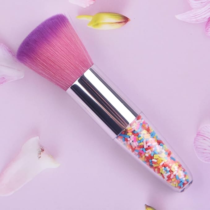 Nail Art Dust Powder Remover Brush, Nail Art Dust Cleaner Brush Professional Nail Art Tool for Acrylic Gel Nails Colorful Handle