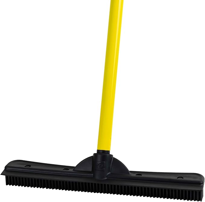 FURemover Pet Hair Removal Rubber Broom, 58" Telescopic Handle