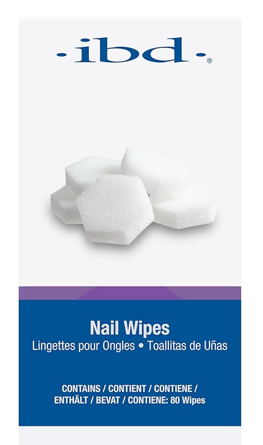 ibd Nail Wipes, Lint-Free Fiberless Pads for Gel Residue Removal, Scratch-Free Finish, 80 Count, 1-Pack