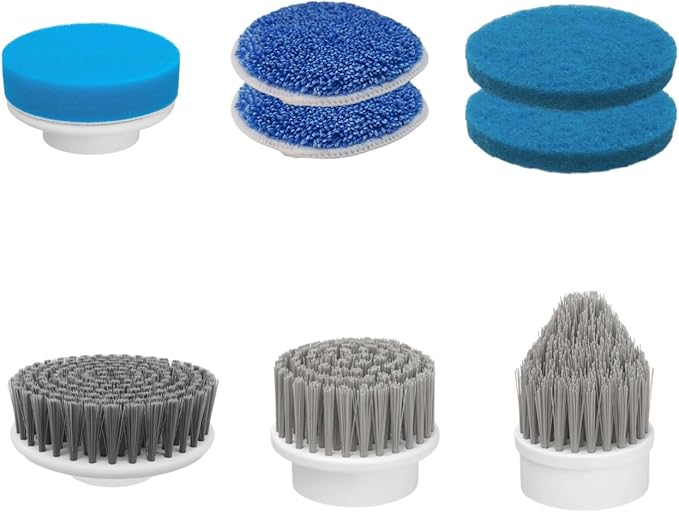 Electric Spin Scrubber Brush Set, Full-Body IPX7 Waterproof Cordless Electric Spin Brush with Power LCD Display, Cordless Electric Bathroom Cleaning Brush with 8 Brush Heads