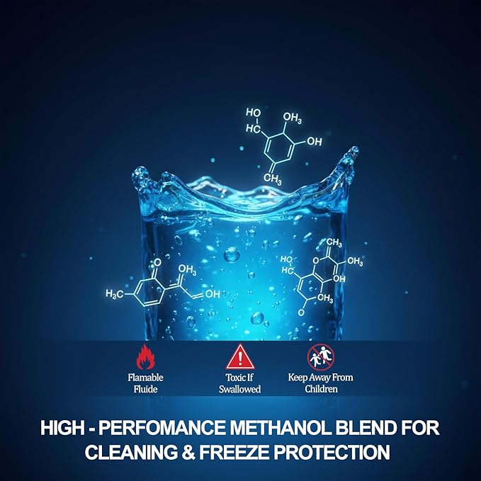 ABRO Windshield Washer Concentrate - 473ml, 2-in-1 All-Season Cleaner & Anti-Freeze, Up to -25°F (-31.5°C) Freeze Protection, Streak-Free Cleaning, Bug and Tar Removal