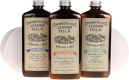 Leather Milk Leather Restoration Kit. Leather Cleaner, Conditioner, and Water Protector - No. 1-3 Leather Care Kit - All