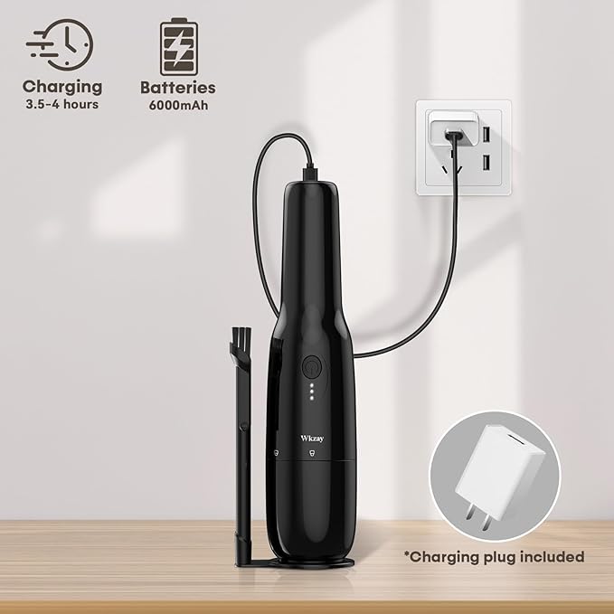 Wkzay Cordless Handheld Vacuum Cleaner - 16000 Pa Suction and Brushless Motor for Rechargeable Lightweight and Portable Cleaning in Home