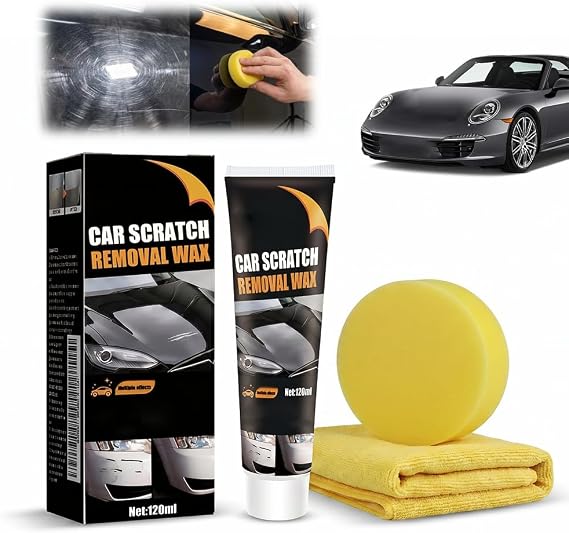 Car Scratch Repair Wax for Vehicles, 2026 Upgraded Cars Universal Scratch Remover Wax with Sponge and Towel, Car Paint S