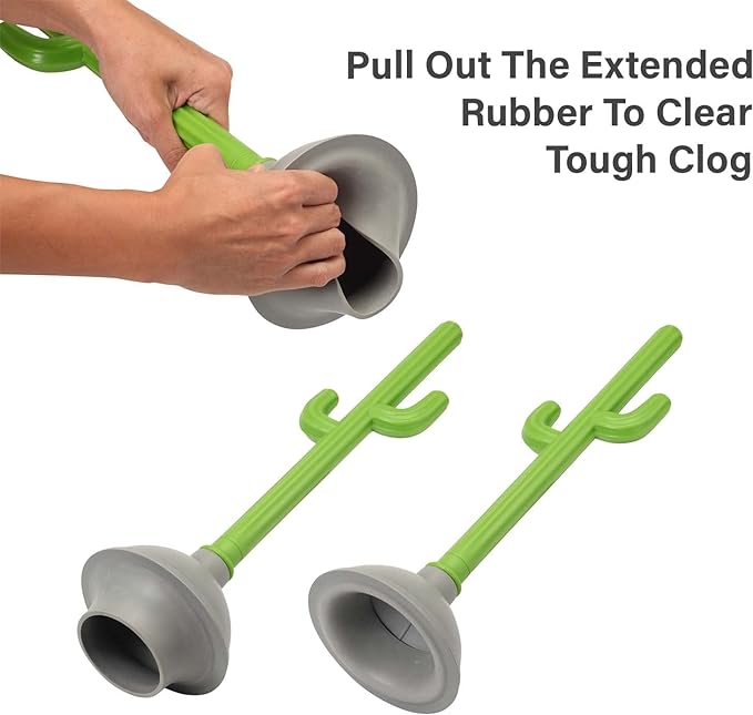 Cactus Toilet Plunger and Brush Set for Bathroom Cleaning - 1 Set