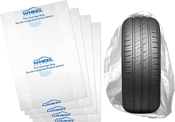 WHEEL CONNECT Tire Storage Bags. Made of Polyethylene LDPE Plastic, Extra-Large 44”X48”H, White, Pack of 4pcs. X-Large.