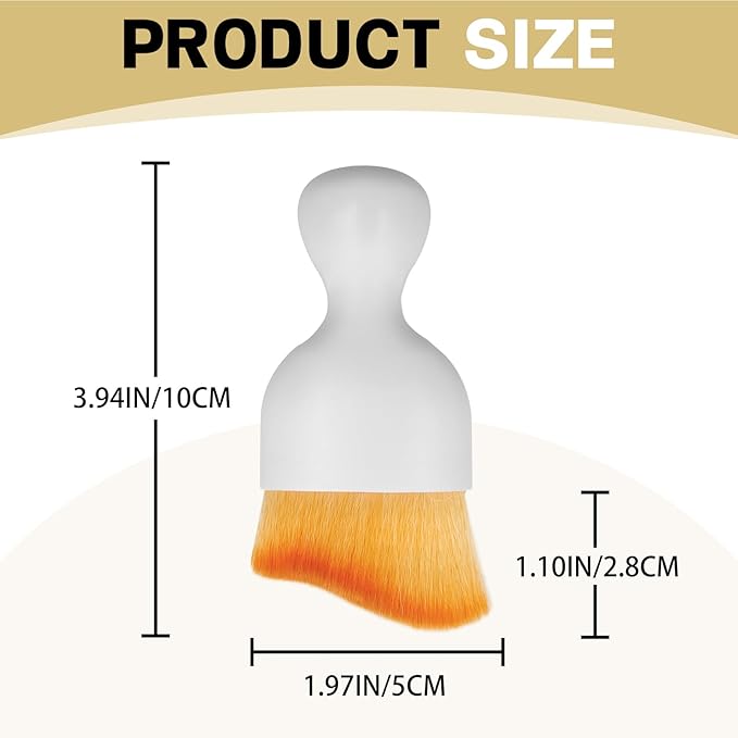1Pcs Auto Soft Hair Brush Advanced Car Interior Detailing Brush for Dashboard Air Vent Gaps Dust Removal and Cleaning of Leather Surfaces Widely Used, White handle, yellowish-brown bristles