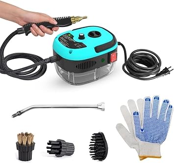 Decdeal Handheld Steam Cleaner Pressurized with Brush Heads and Gloves