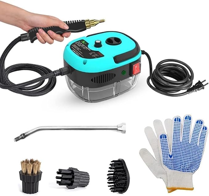 Decdeal Handheld Steam Cleaner Pressurized with Brush Heads and Gloves