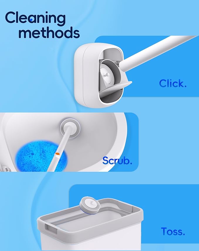 Disposable Toilet Cleaning System - Toilet Wand Kit with 36 High-Performance Refills, Wall Mounted Brush and Holder for Deep Cleaning Bathroom (Only Contains 36 Refills)