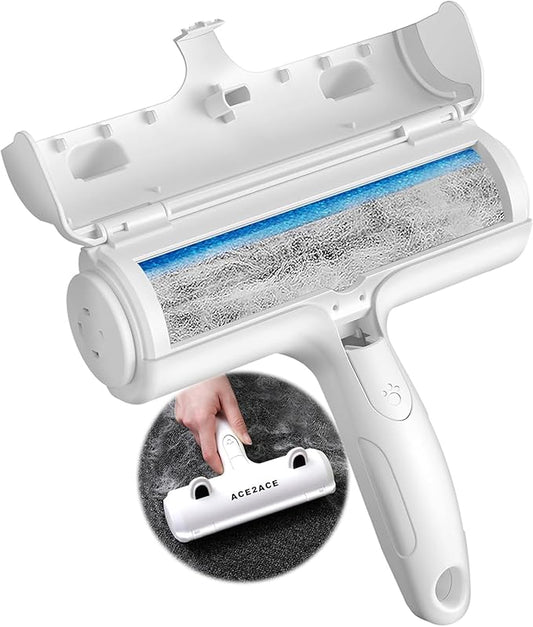 ACE2ACE Pet Hair Removal Tool, Reusable Lint Roller for Pet Hair, Self Clean Cat Hair Remover with Dust Bin, Dog Hair Remover for Couch, Furniture, Carpet, Sofa and Bedding