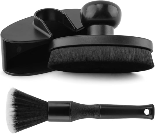 2pc Car Tire Shine Brush - Black - Tire Detailing