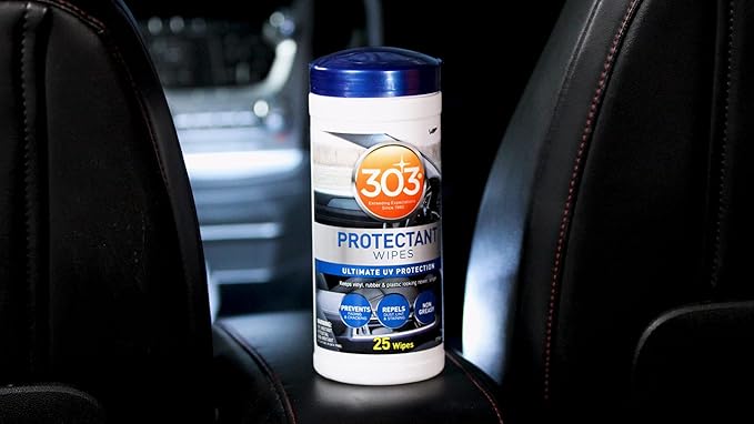 303 Products Automotive Protectant Wipes - Helps Prevent Fading & Cracking, Repels Dust, Lint & Staining, Superior UV Protection & Restores Lost Color, Exterior & Interior Car Cleaning Supplies